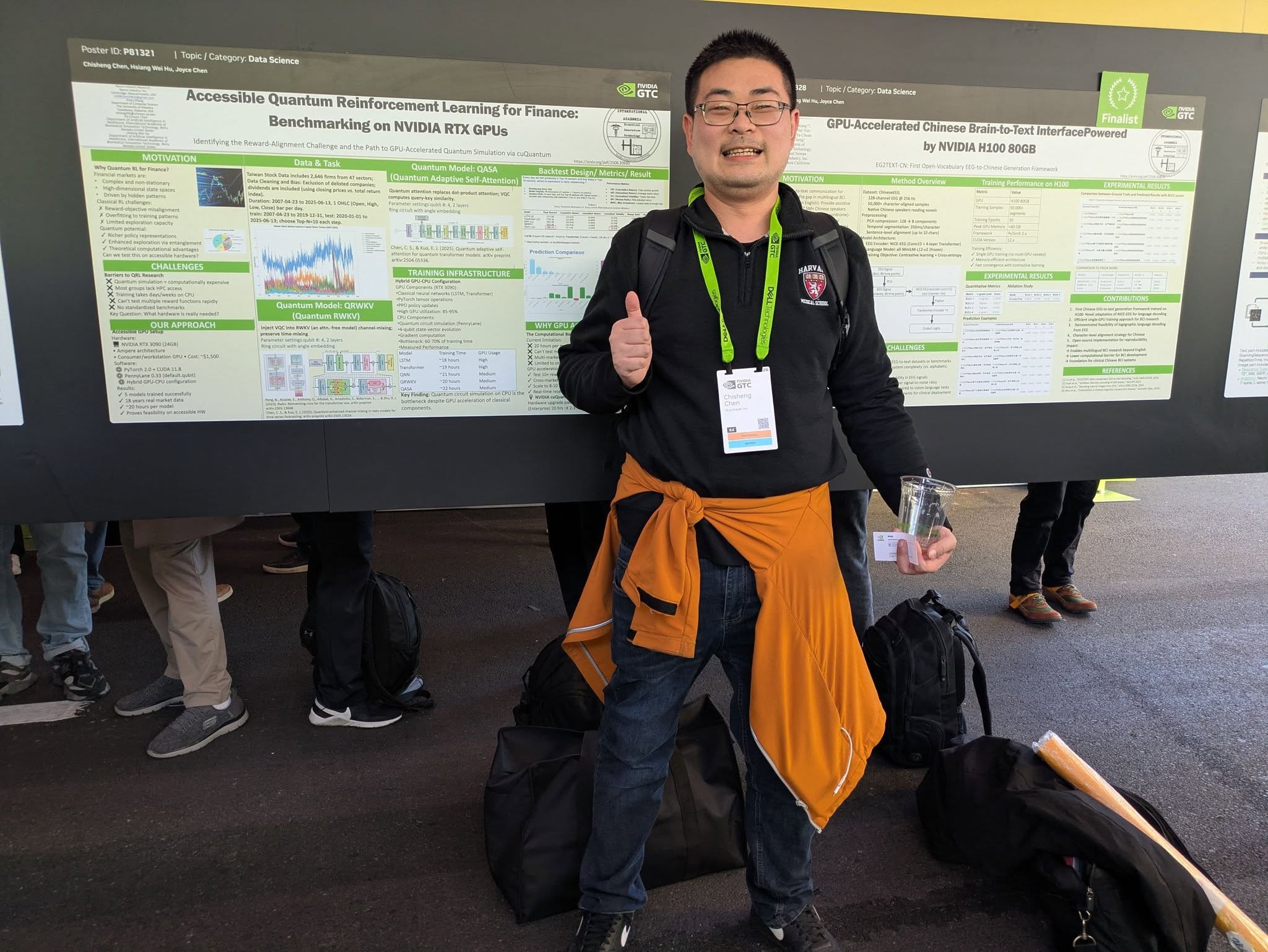 Chi-Sheng Chen presenting two posters at NVIDIA GTC 2026