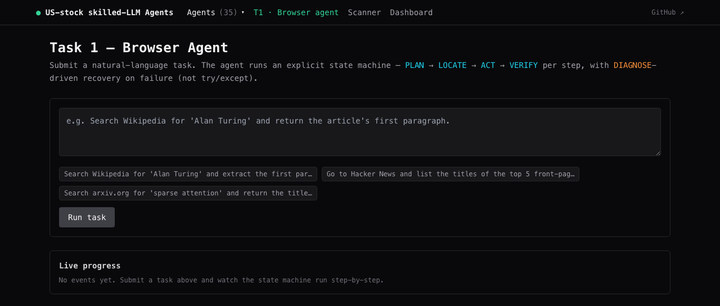 WhaleForce browser-agent live UI